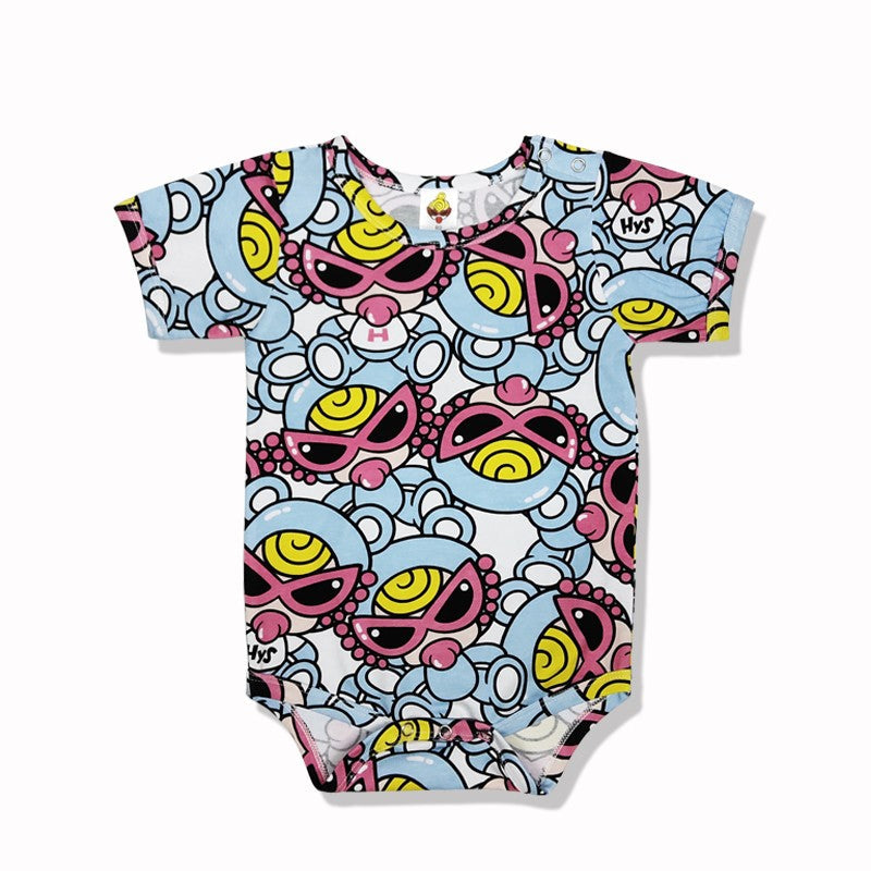Ladyshome スタイ1枚&ロンパース セット 3色展開 (60cm-90cm) 04104